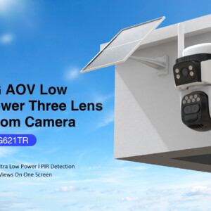 Vstarcam Outdoor 4G With Solar Panel 3MP AOV Low Power three Lens dual view 10X Zoom Camera