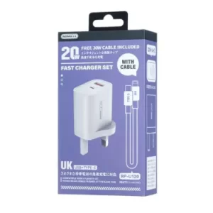 Remax RP-U120 20W 3pin Dock and Type-C To Type-C Cable White
