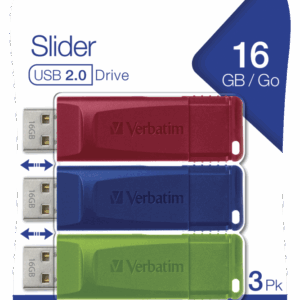 VERBATIM SLIDER USB 2.0 (RED/BLUE/GREEN)