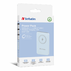 Verbatim Charge 'n' Go Power Bank 5000mAh Magnetic Wireless Charging - Blue