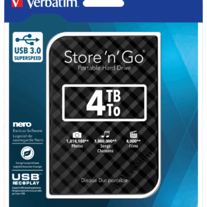 HDD USB 3.0 4TB 2,5''(9,5mm) VERBATIM BLACK