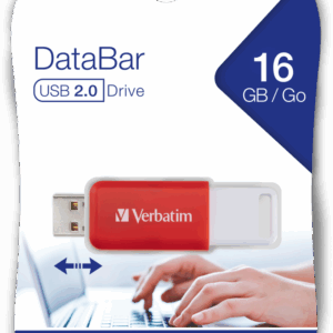 VERBATIM USB 16GB V DATABAR 2.0 RED