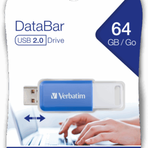 VERBATIM USB 64GB V DATABAR 2.0 BLUE