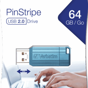 VERBATIM USB 64GB CARIBBEAN BLUE PINSTRIPE