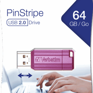 VERBATIM USB 64GB PINK PINSTRIPE