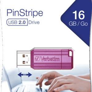 VERBATIM USB 16GB  HOT PINK PINSTRIPE