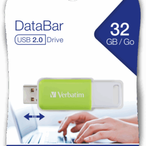 USB 32GB V DATABAR 2.0 GREEN VERBATIM