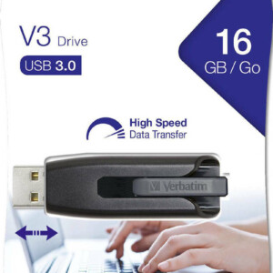 VERBATIM USB 16GB 3.0 V3 GREY NEW STORE N GO DRIVE