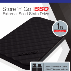 VERBATIM SSD EXTERNAL USB 3.2 GEN1 1TB USB-C TYPE 6,35CM (2,5'')HIGH SP