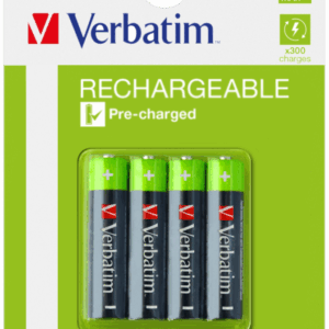 Verbatim Premium Alkaline Rechargeable Batteries HR03 AAA (4 PACK)