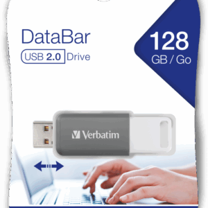 VERBATIM USB 128GB V DATABAR 2.0 GREY