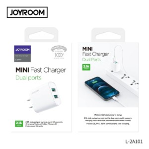 L-2A101 2.1A Dual ports mini fast charger White