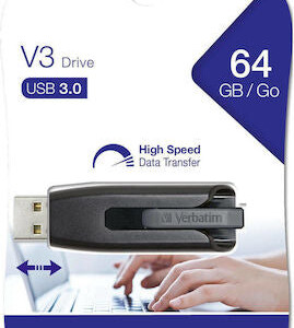 VERBATIM USB 64GB 3.0 V3 GREY NEW STORE N GO DRIVE