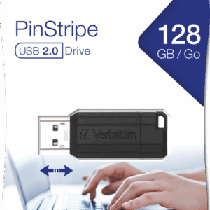 USB 128GB 2.0 PINSTRIPE VERBATIM BLACK