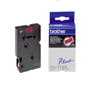 TC401(D) 12mm BLACK ON RED 7.7m BROTHER P-TOUCH TAPE
