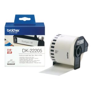 DK22205 BROTHER White Continuous Paper Tape (62mm x 30.48m)