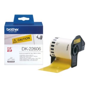 DK22606(D) BROTHER Yellow Continuous Length Film Tape (62mm x 15.24m)