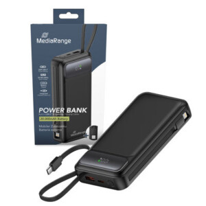 MediaRange Powerbank 20.000mAh with integrated charging cables USB-C®